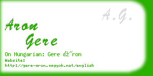 aron gere business card